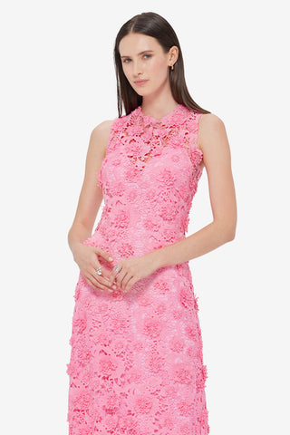 Exclusive LEO LIN Eva Lace Maxi Dress - Bubblegum