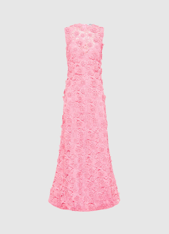 Exclusive LEO LIN Eva Lace Maxi Dress - Bubblegum