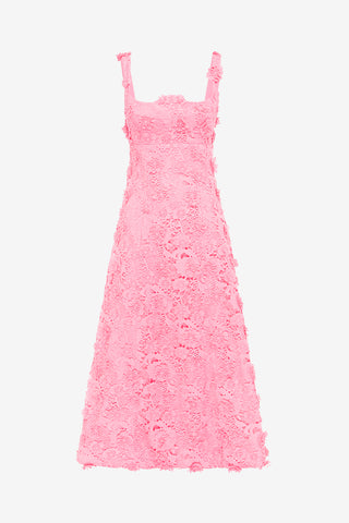 Exclusive LEO LIN Odette Lace Midi Dress - Bubblegum
