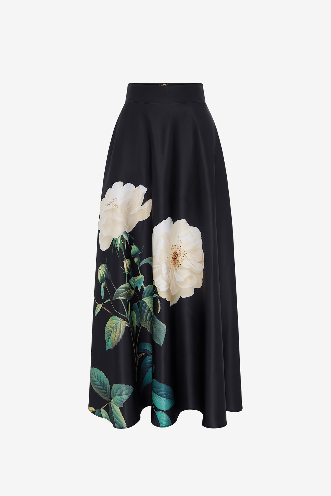 Exclusive LEO LIN Rosalyn Maxi Skirt - White Rose Print