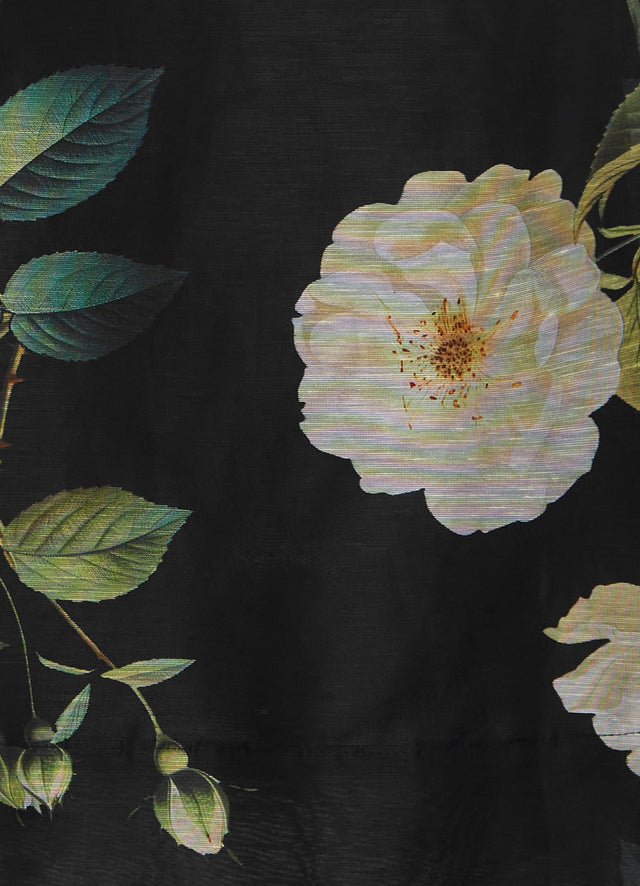 Exclusive LEO LIN Suzanne Bell Sleeve Mini Dress - White Rose Print