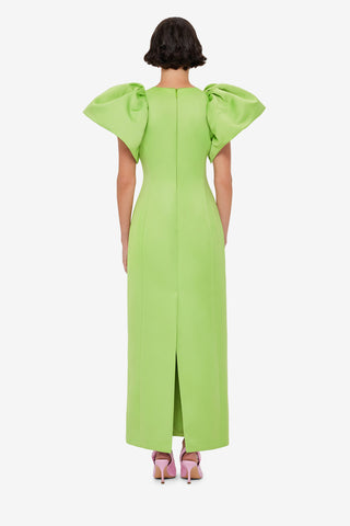 Exclusive LEO LIN Lucinda Embellished Maxi Dress in Lily Print in Parakeet