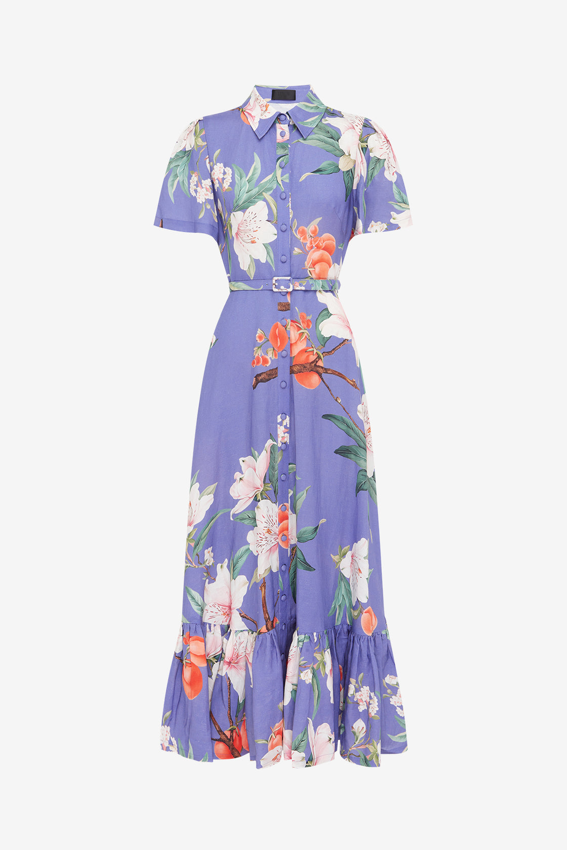 Exclusive LEO LIN Becca Short Sleeve Midi Dress - Lavish Print in Moonlight
