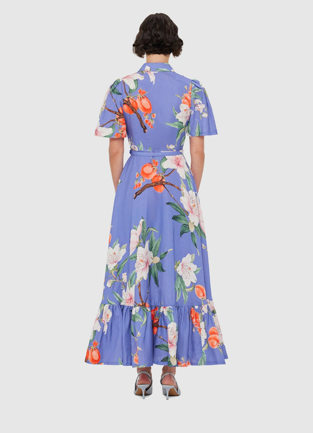 Exclusive LEO LIN Becca Short Sleeve Midi Dress - Lavish Print in Moonlight