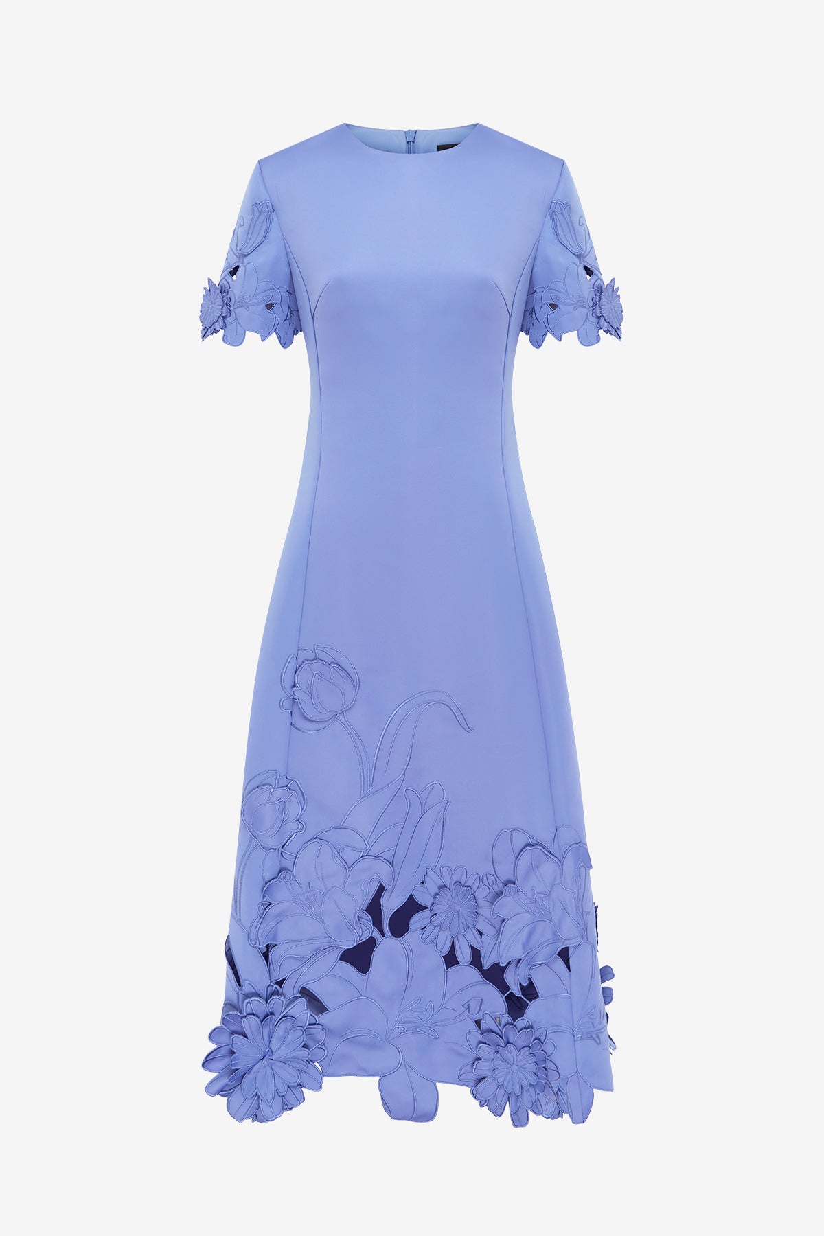 leo lin applique dress Caroline Appliqué Short Sleeve Midi handling Model is 5’11 Color:Gold/Violet boho_bridal_gown Kate Middleton Wears a