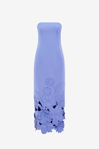 Exclusive LEO LIN Rayna Appliqué Bustier Maxi Dress - Moonlight