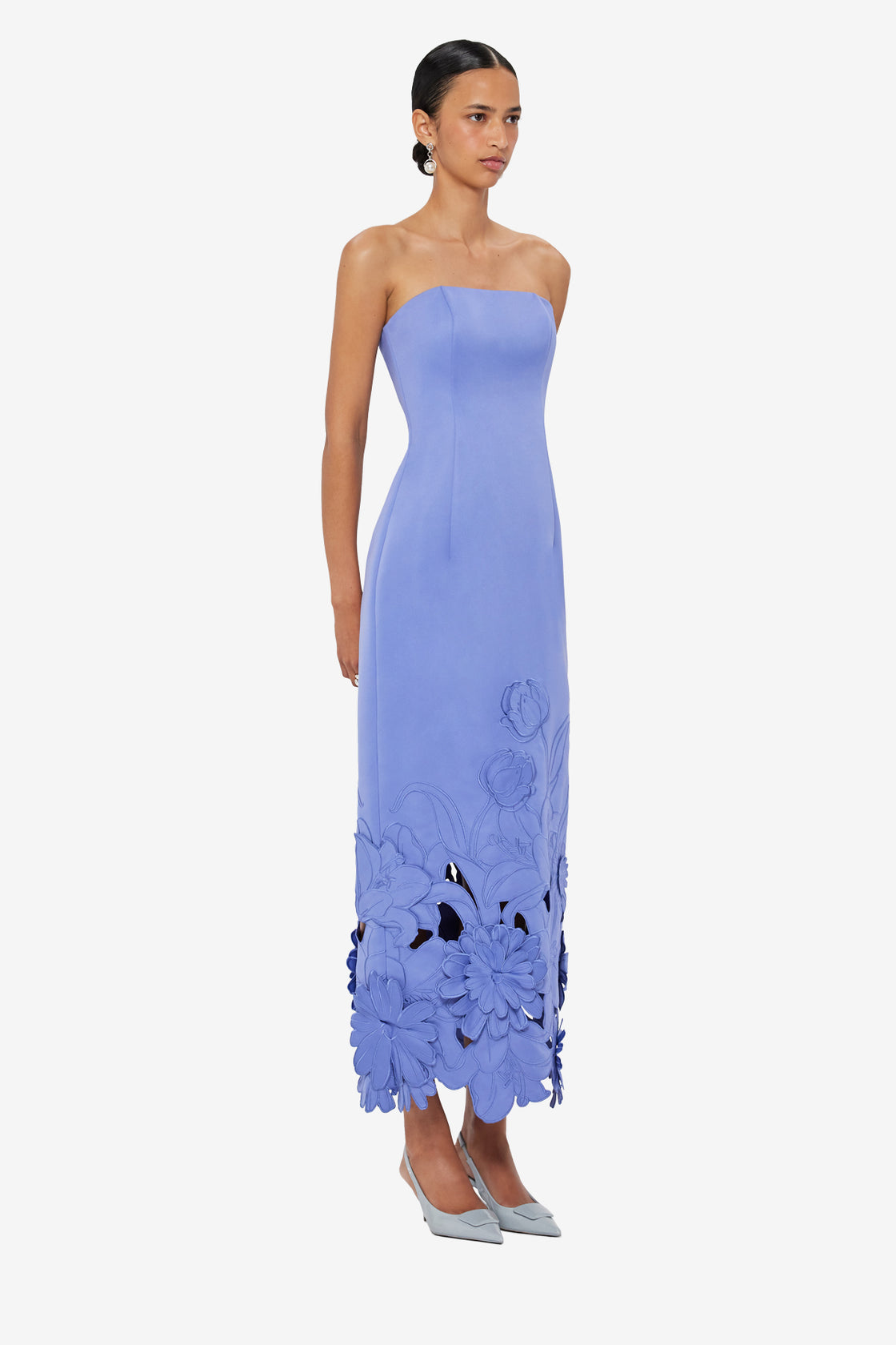 Exclusive LEO LIN Rayna Appliqué Bustier Maxi Dress - Moonlight
