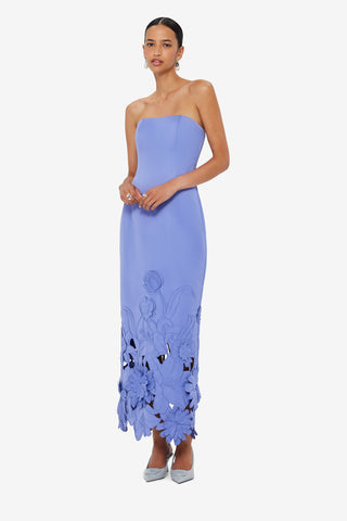 Exclusive LEO LIN Rayna Appliqué Bustier Maxi Dress - Moonlight