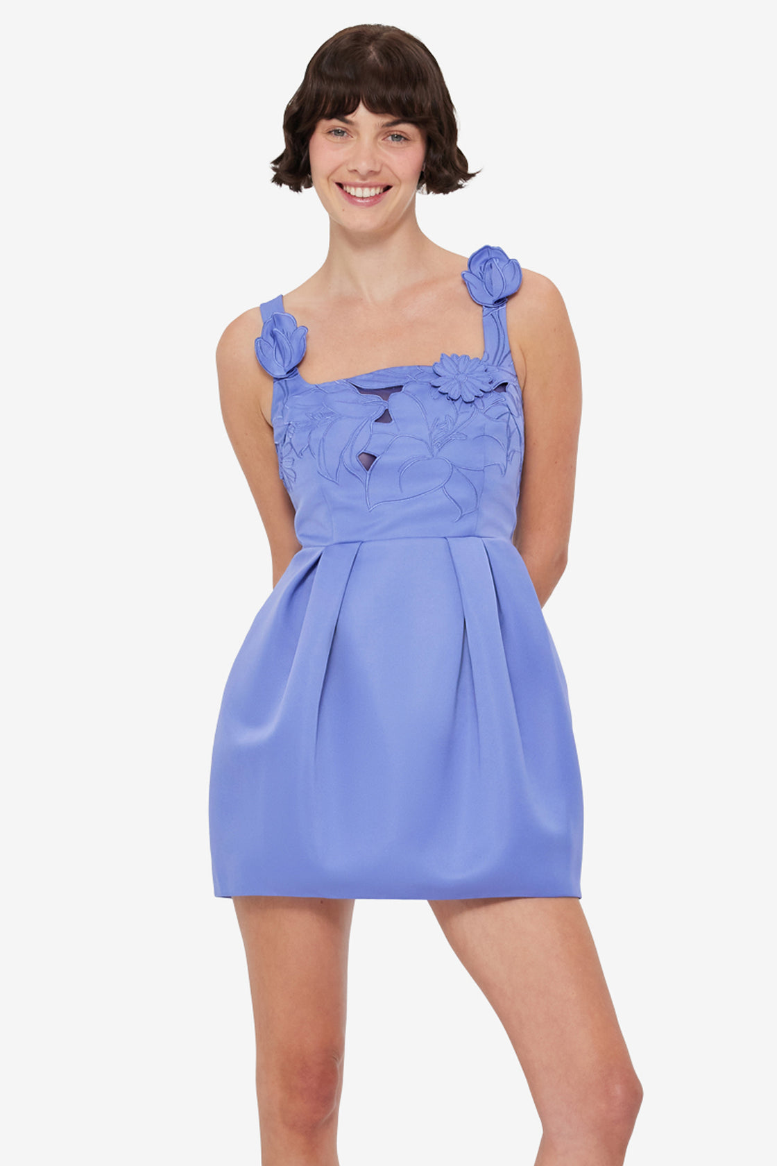 Exclusive LEO LIN Piper Applique Bell Shape Mini Dress - Moonlight