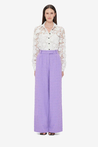 Exclusive LEO LIN Elisha Tweed Wide Leg Pants - Violet