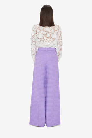 Exclusive LEO LIN Elisha Tweed Wide Leg Pants - Violet