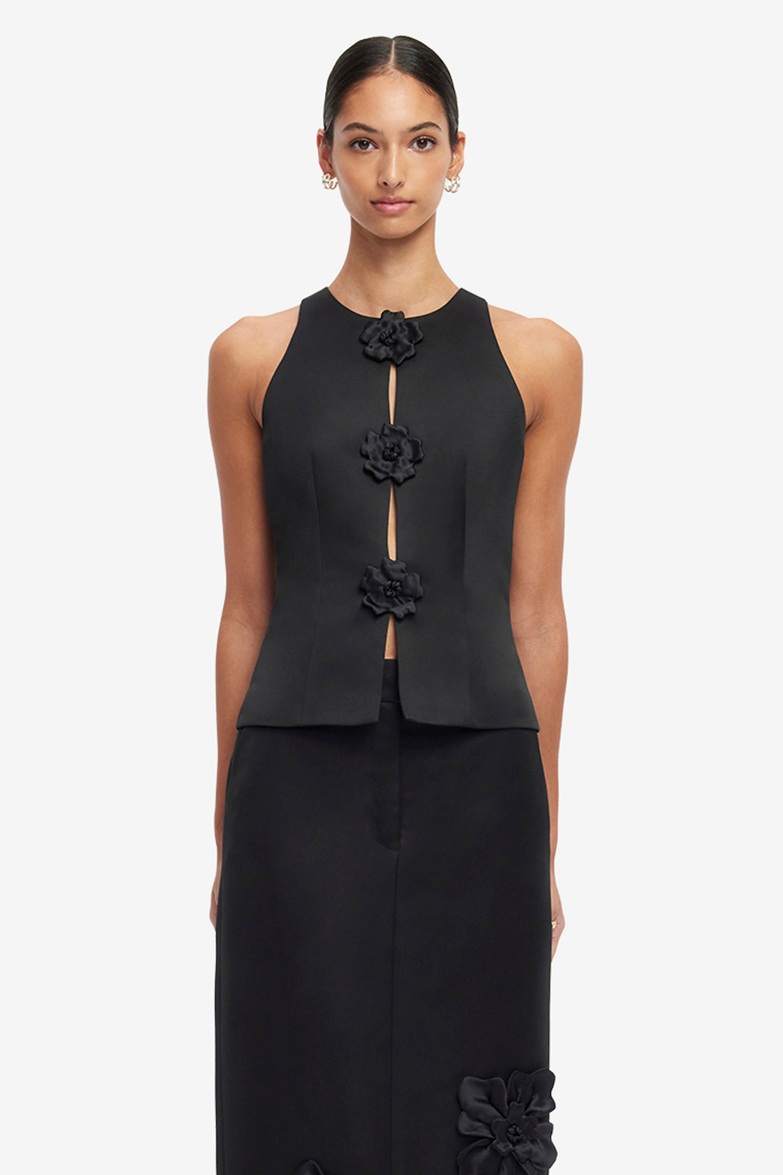 Exclusive LEO LIN Amelia Petal Top - Ebony