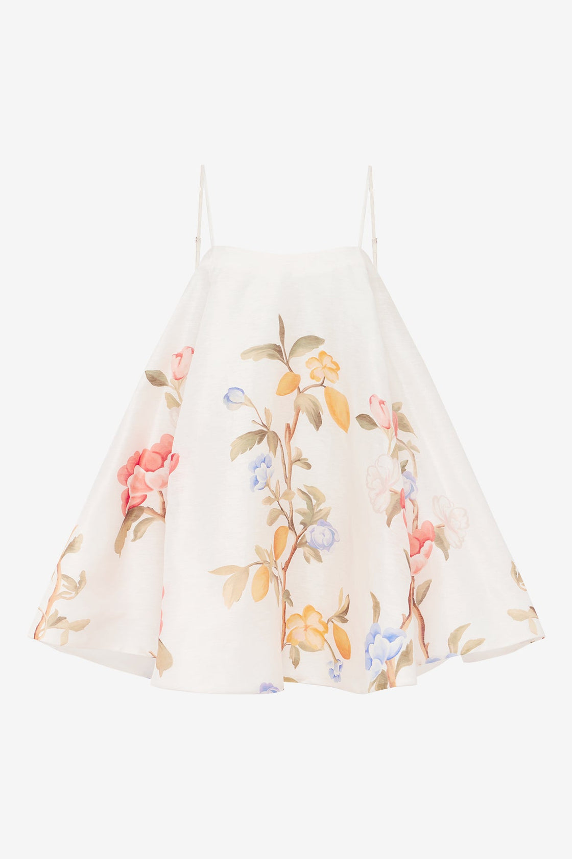 Caitlin Mini Dress - Lemon Vine Print in Snow Dress Mini