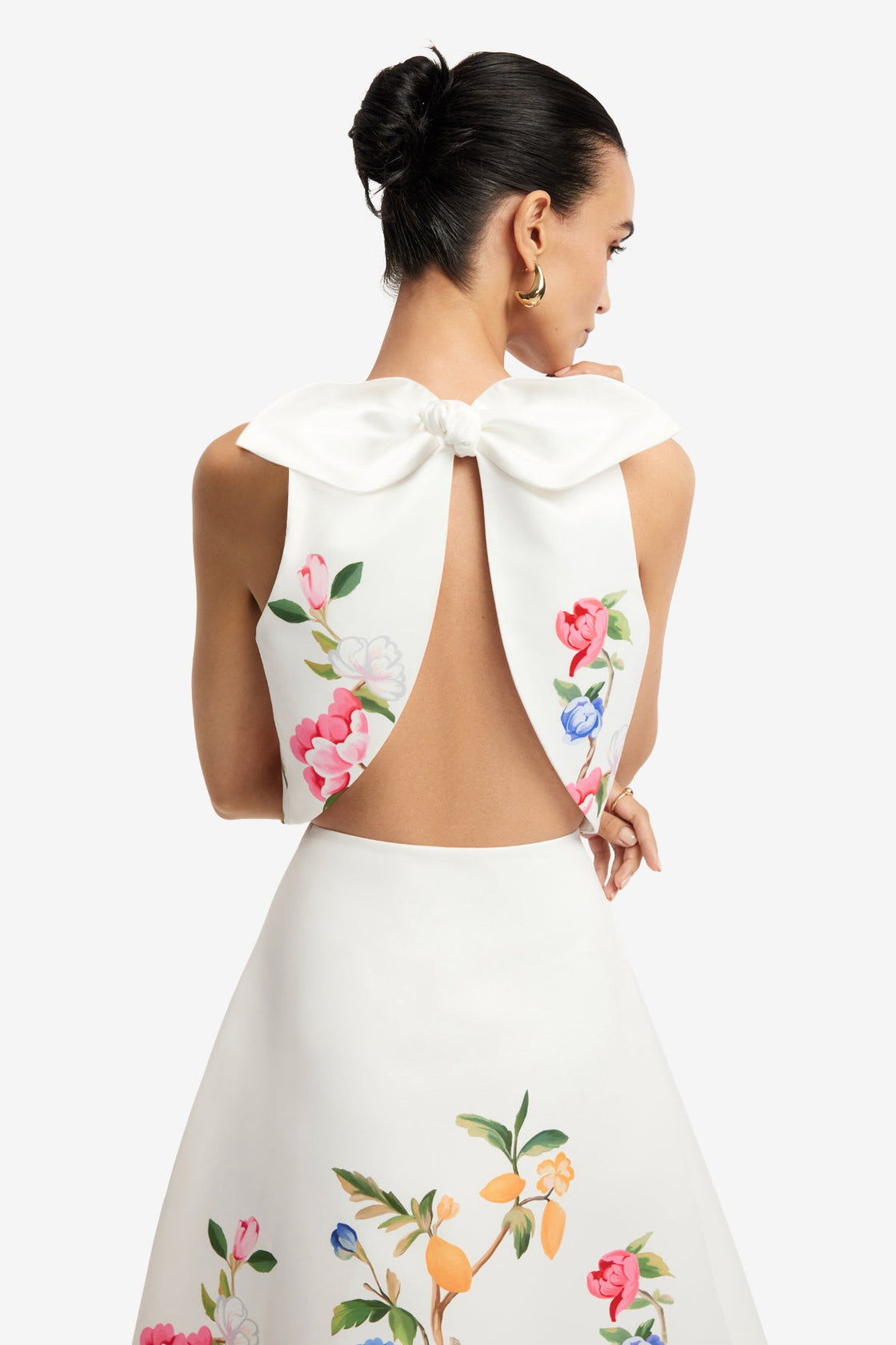 Clara Maxi Skirt - Lemon Vine Print in Snow Skirts