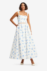 Lexi Top - Ditsy Floral Print in Snow Tops