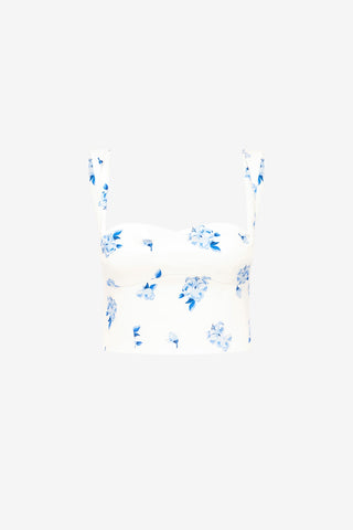 Lexi Top - Ditsy Floral Print in Snow Tops