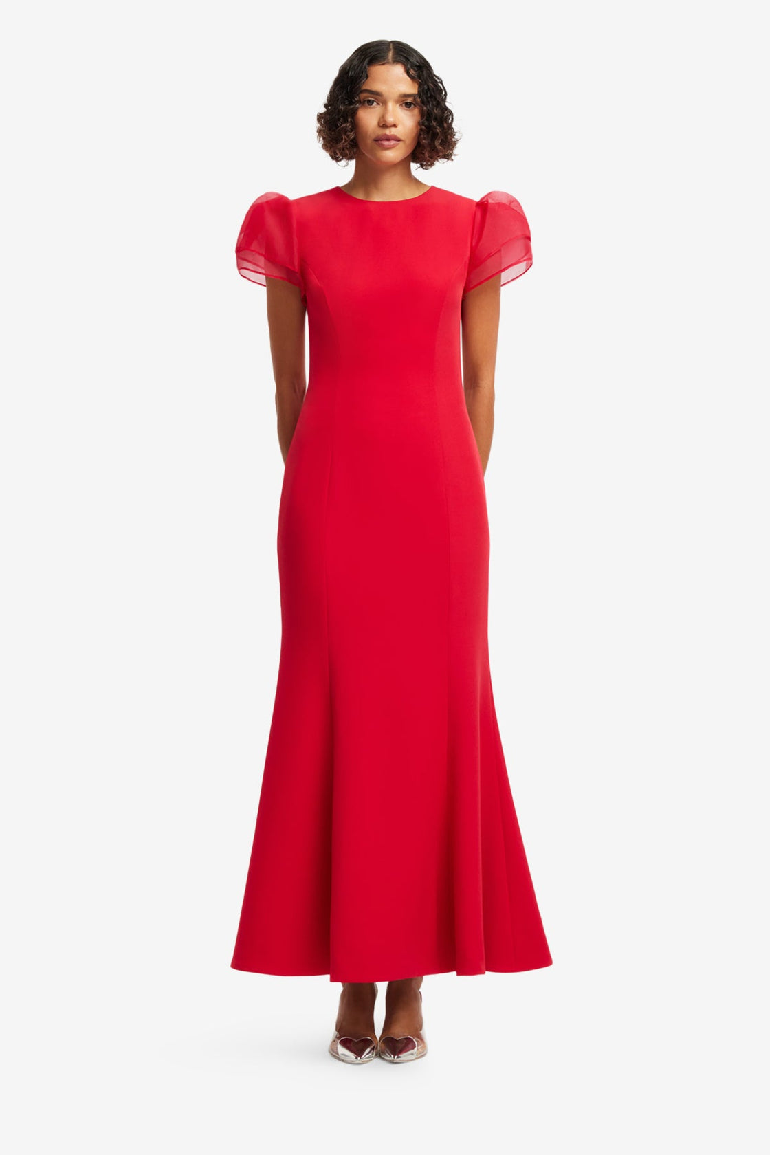Sofia Puff Sleeve Maxi Dress - Vermilion Dress Maxi