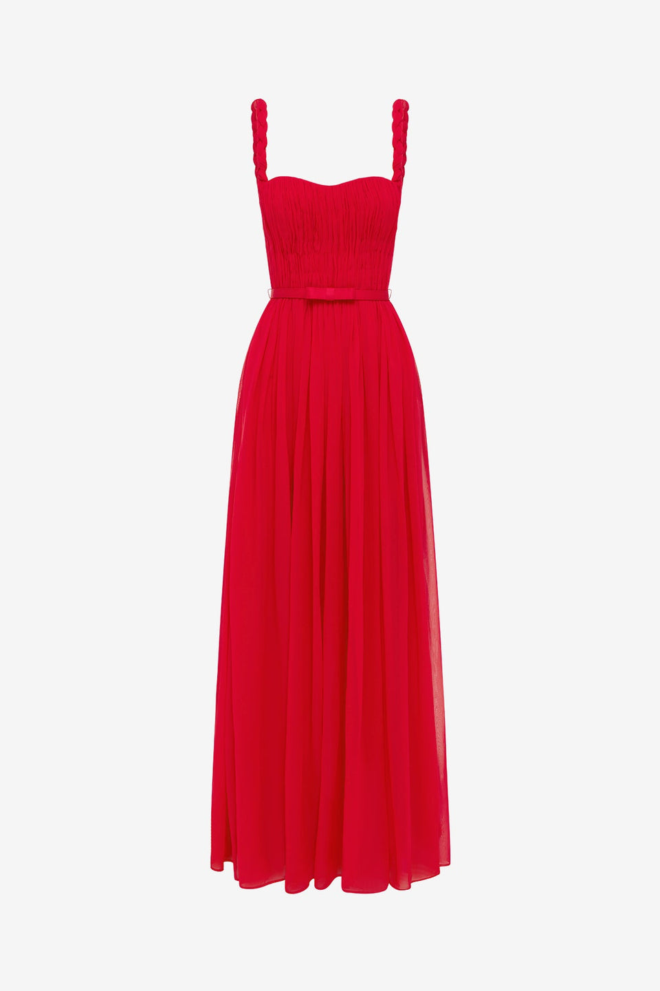 Angelina Ruffled Floor Length Dress - Vermilion Dress Maxi