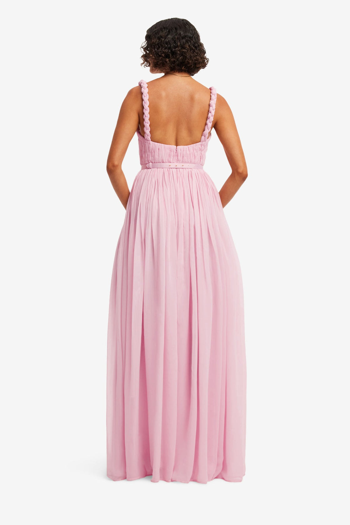 Angelina Ruffled Floor Length Dress - Pastel Pink LEO LIN Angelina Ruffled Floor Length Dress - Pastel Pink LEO LIN