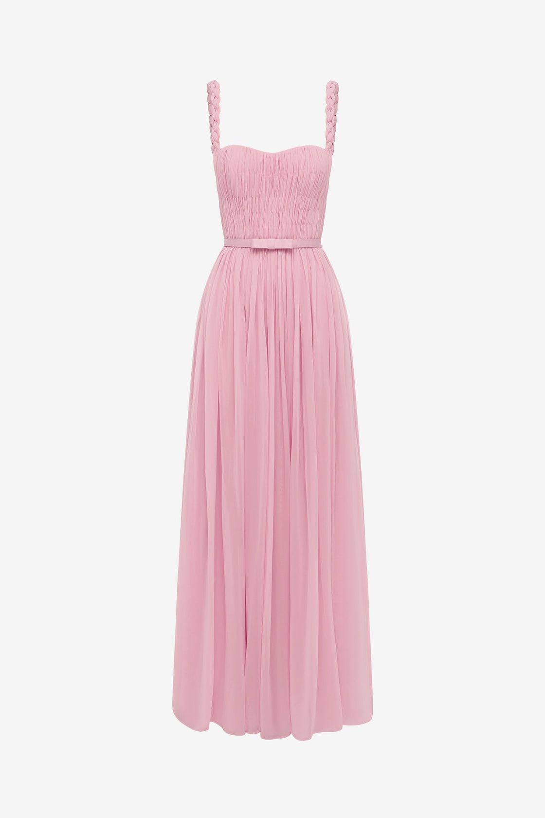 Angelina Ruffled Floor Length Dress - Pastel Pink Angelina Ruffled Floor Length Dress - Pastel Pink