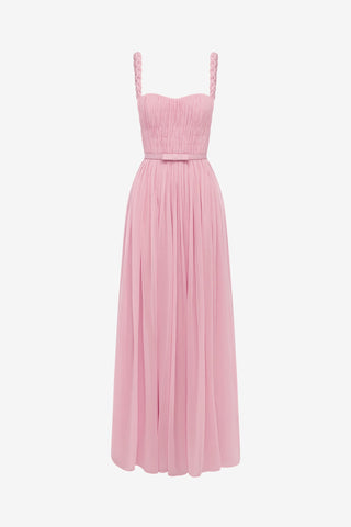 Angelina Ruffled Floor Length Dress - Pastel Pink LEO LIN Angelina Ruffled Floor Length Dress - Pastel Pink LEO LIN