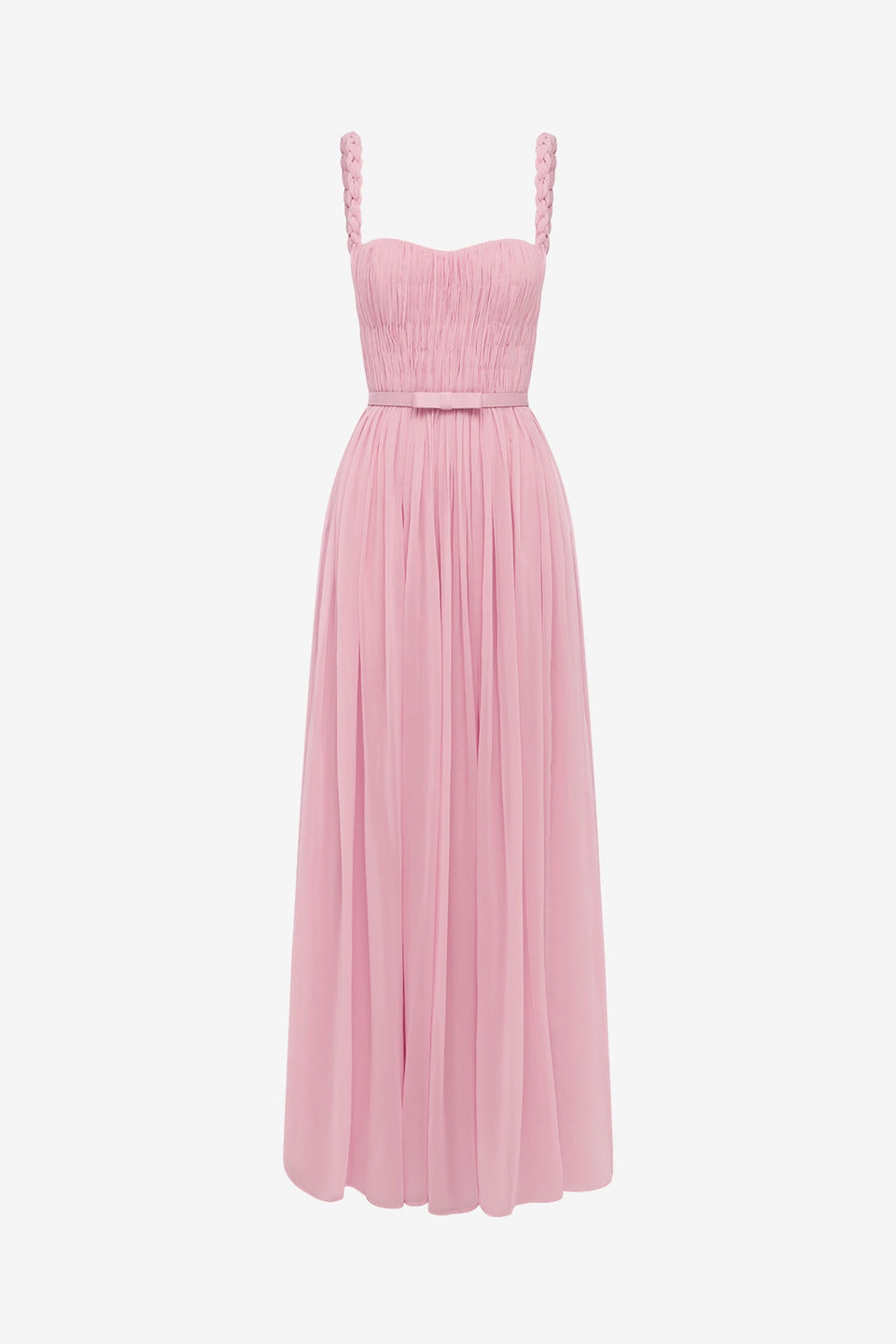Exclusive LEO LIN Angelina Ruffled Floor Length Dress - Pastel Pink