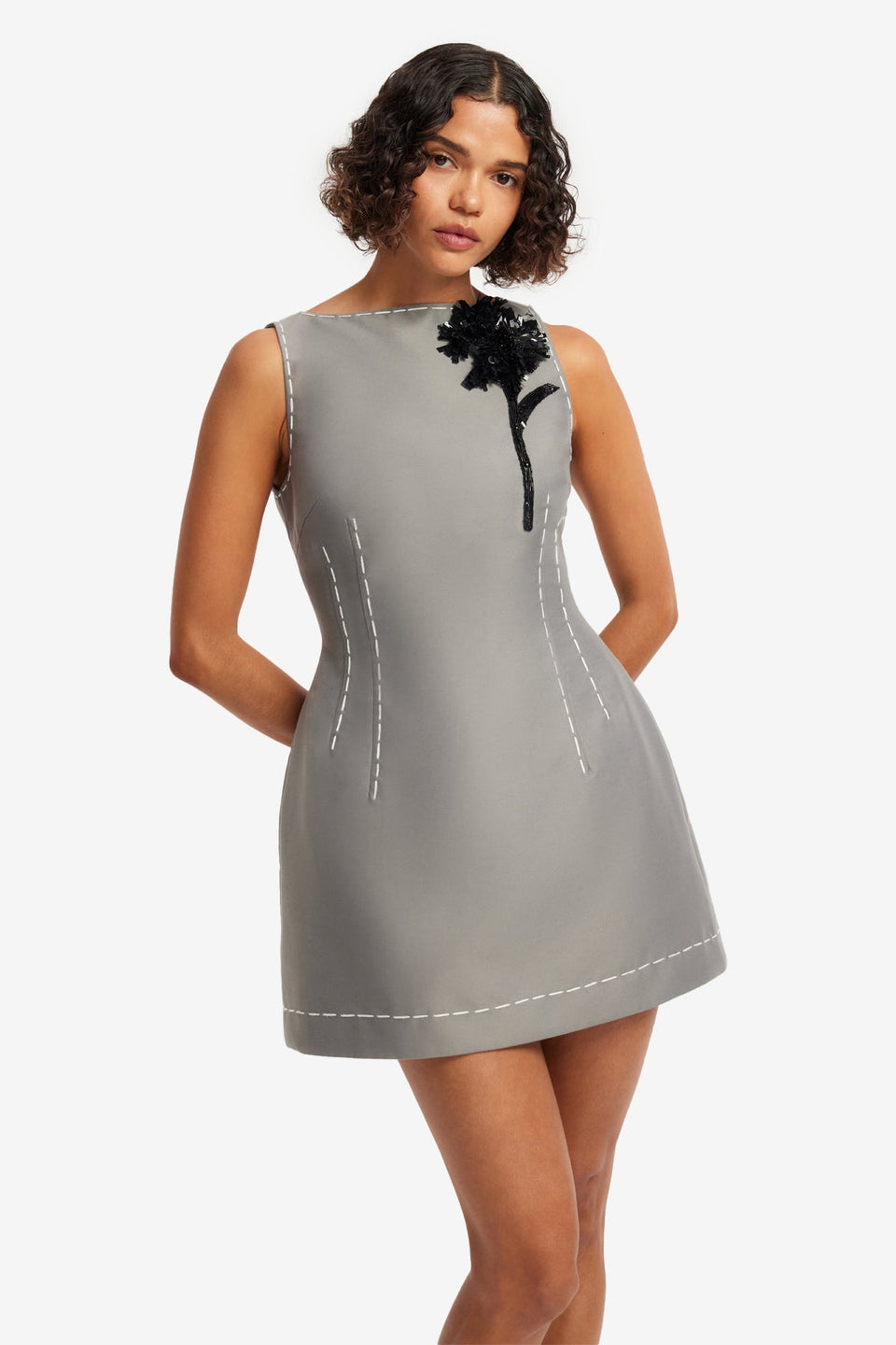 Ali Mini Dress - Steel Dress Mini