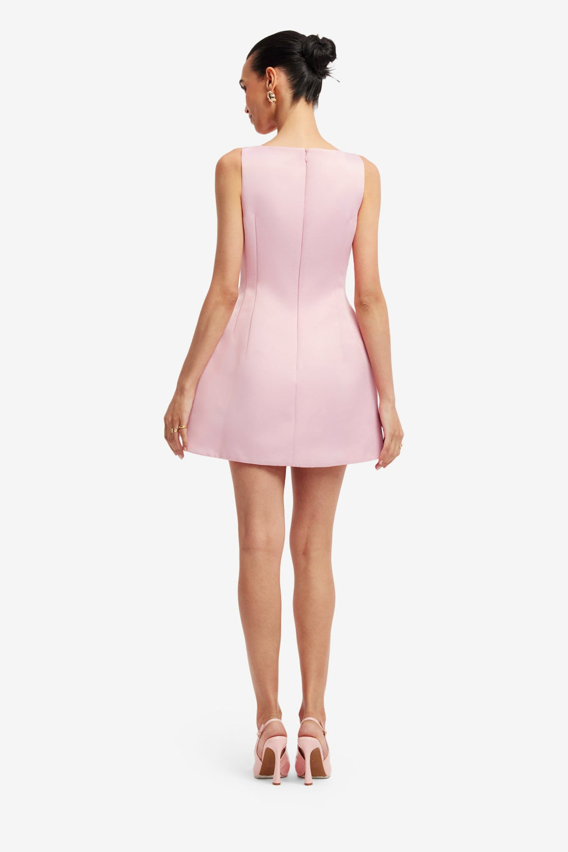 pink pastel mini dress Ali Embroidered Boat Neck Mini Dress