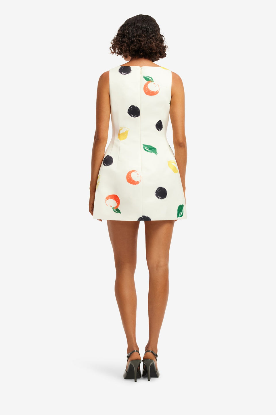 Ali Embellished Boat Neck Mini Dress - Citrus Spots Dress Mini