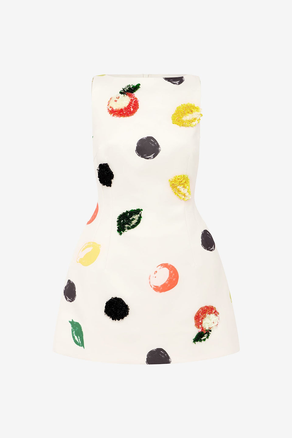 Ali Embellished Boat Neck Mini Dress - Citrus Spots Dress Mini