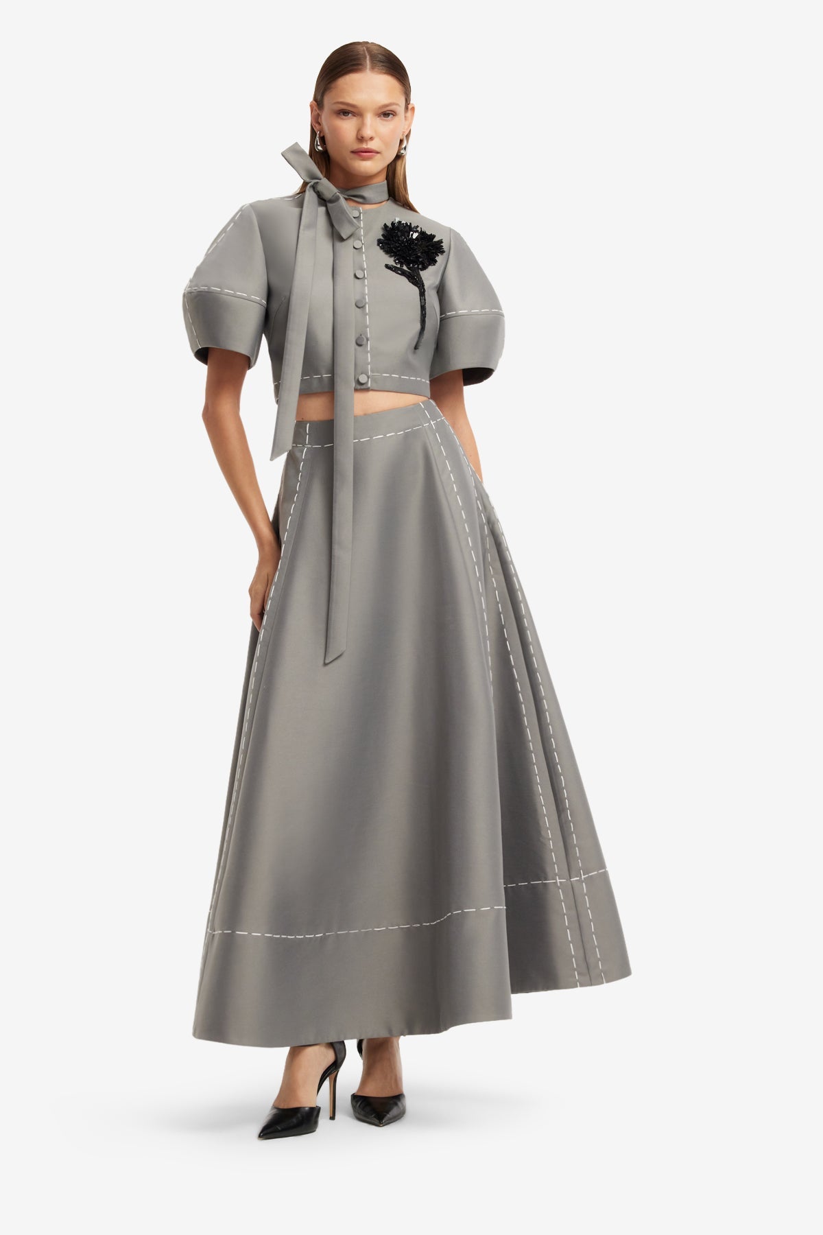 Elina Maxi Skirt - Steel – LEO LIN