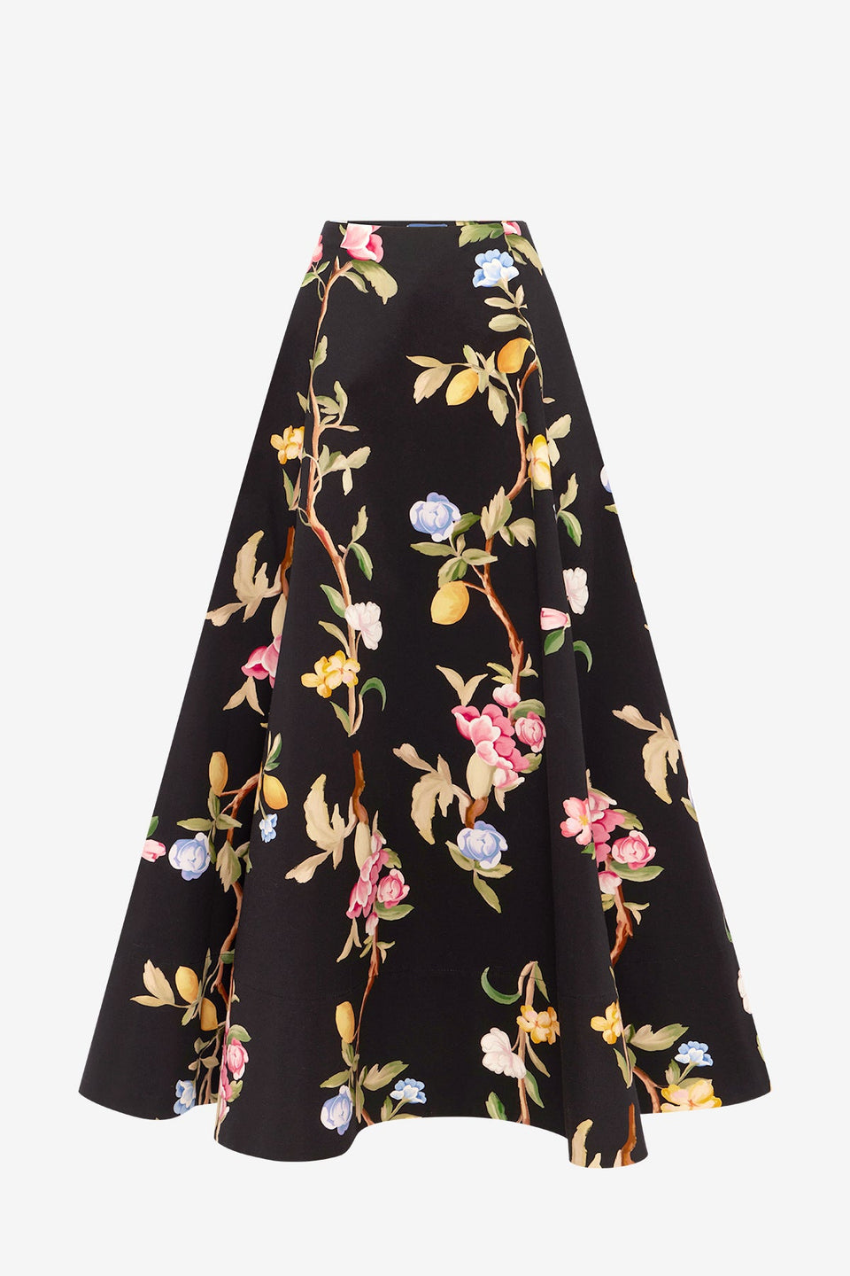 Elina Maxi Skirt - Lemon Vine Print in Ebony Skirts