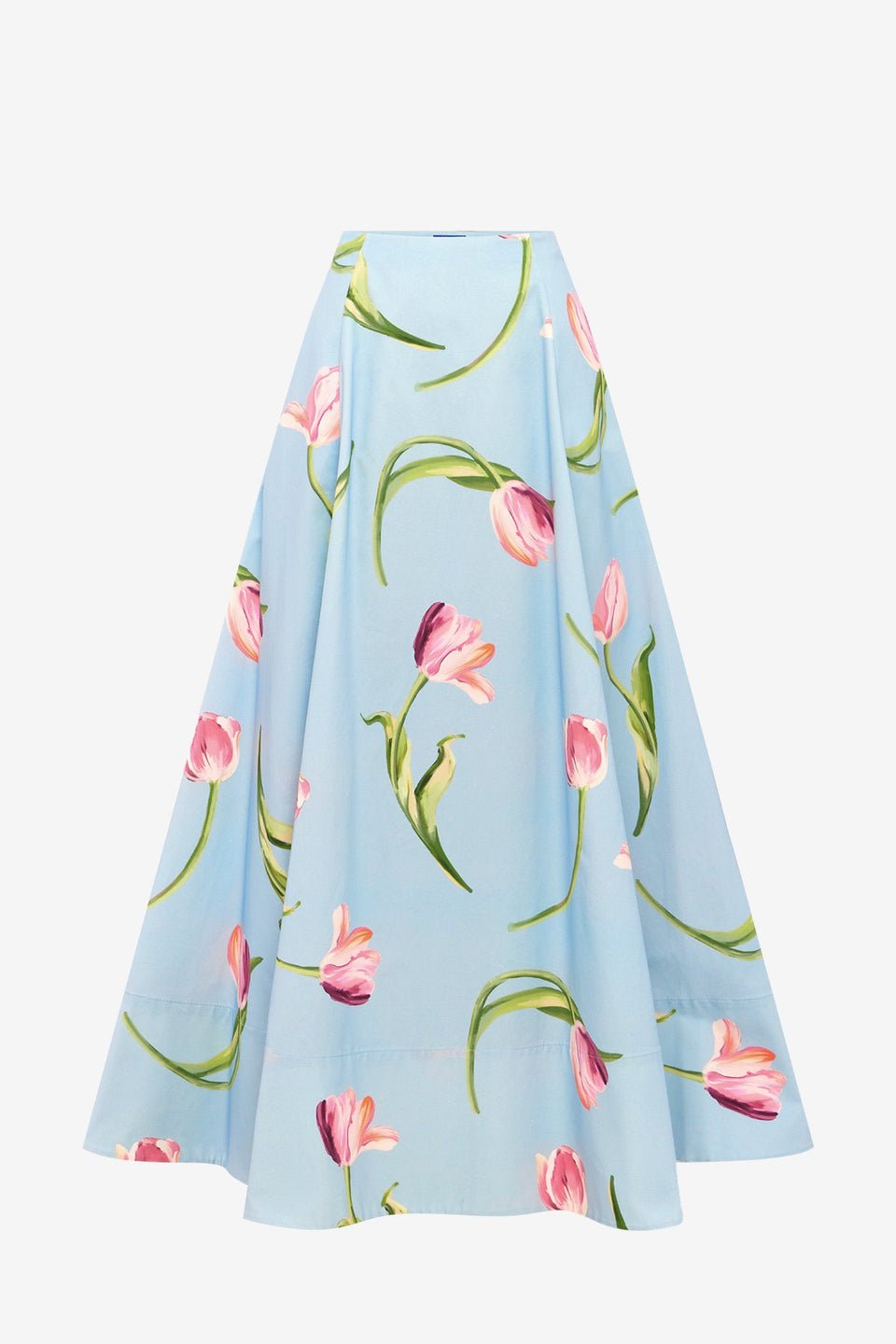 Exclusive LEO LIN Elina Maxi Skirt - Tulip Print in Blue