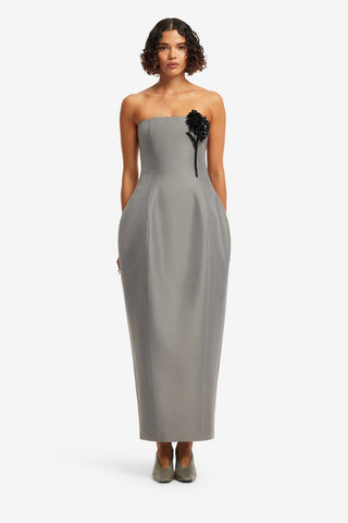 Jessica Cocoon Bustier Maxi Dress - Steel Dress Maxi