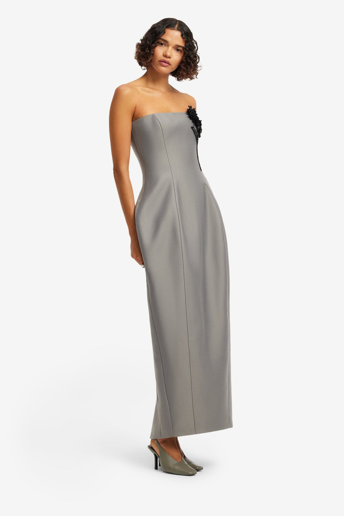 Jessica Cocoon Bustier Maxi Dress - Steel Dress Maxi