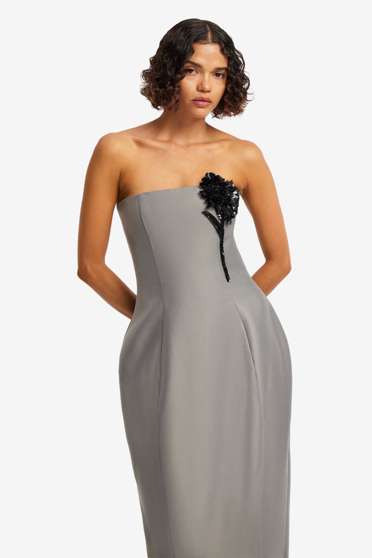 Jessica Cocoon Bustier Maxi Dress - Steel – LEO LIN