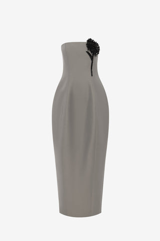 Jessica Cocoon Bustier Maxi Dress - Steel Dress Maxi
