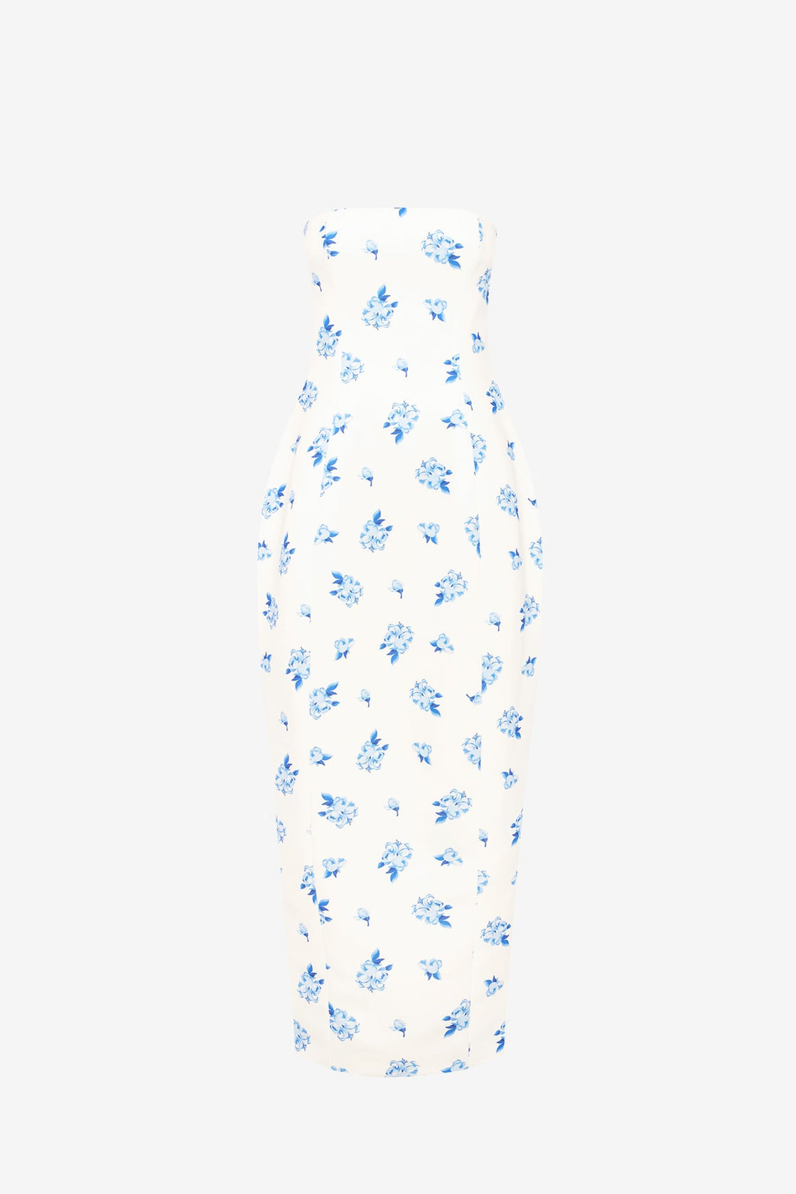 Jessica Cocoon Bustier Maxi Dress - Ditsy Floral Print in Snow Dress Maxi