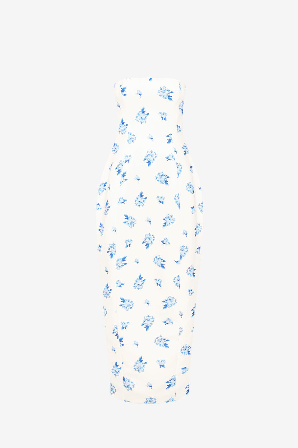 Jessica Cocoon Bustier Maxi Dress - Ditsy Floral Print in Snow Dress Maxi