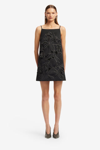 Leia Appliqué Mini Dress - Ebony Dress Mini