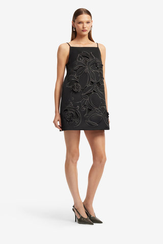 Leia Appliqué Mini Dress - Ebony Dress Mini