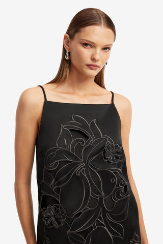 Leia Appliqué Mini Dress - Ebony Dress Mini