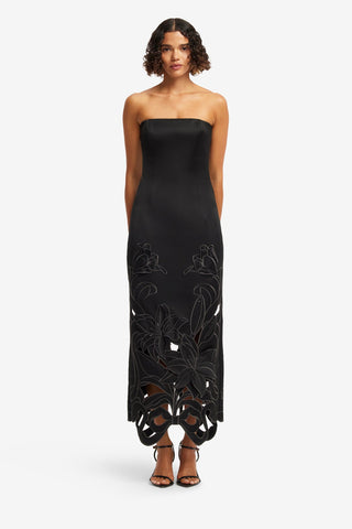 Rayna Appliqué Bustier Maxi Dress - Lily in Ebony Dress Maxi