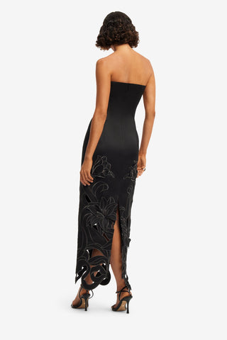 Rayna Appliqué Bustier Maxi Dress - Lily in Ebony Dress Maxi