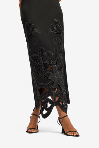 LEO LIN - Rayna Appliqué Bustier Maxi Dress