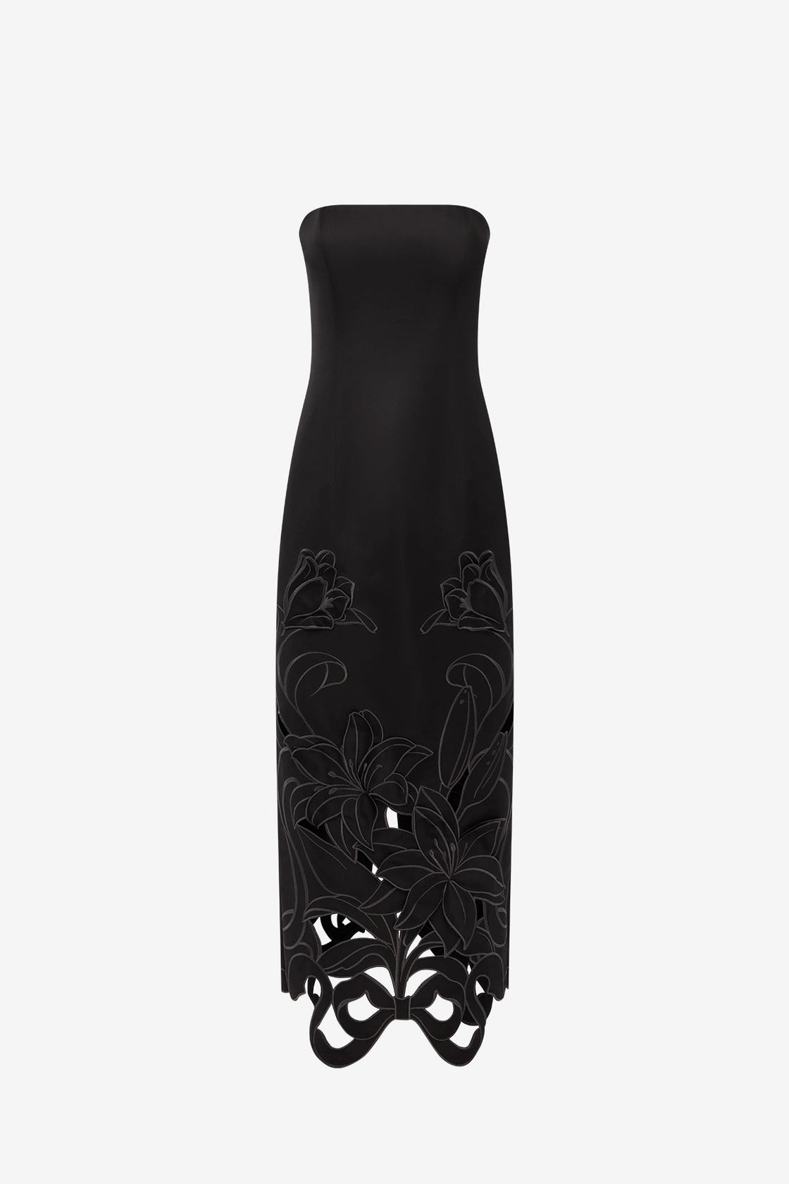 Rayna Appliqué Bustier Maxi Dress - Lily in Ebony Dress Maxi