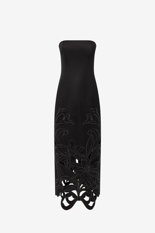 Rayna Appliqué Bustier Maxi Dress - Lily in Ebony Dress Maxi