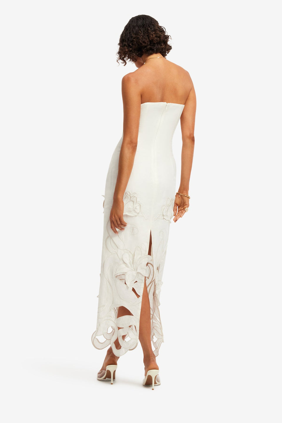 Rayna Appliqué Bustier Maxi Dress - Lily in Snow Dress Maxi