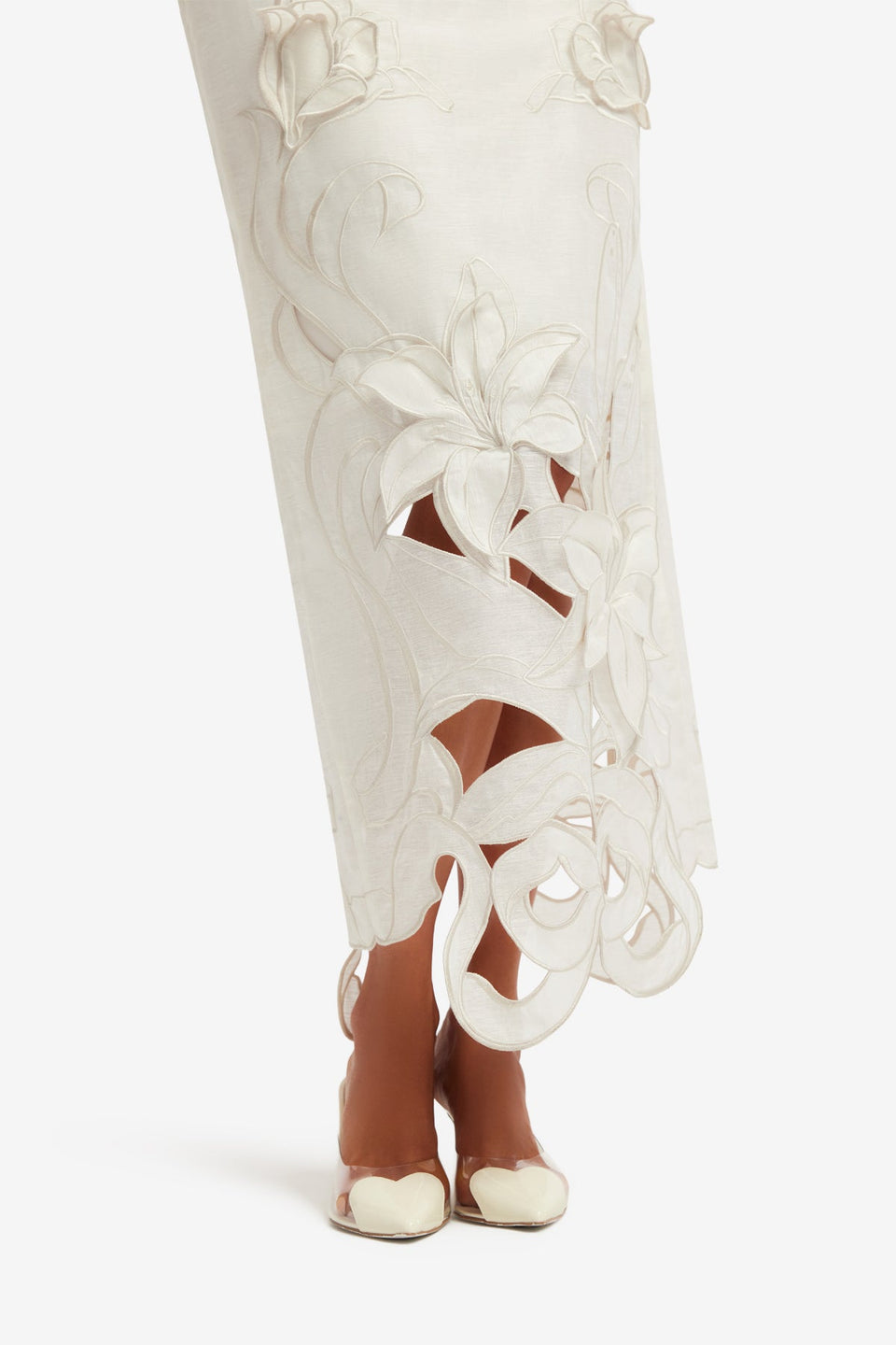 Rayna Appliqué Bustier Maxi Dress - Lily in Snow Dress Maxi