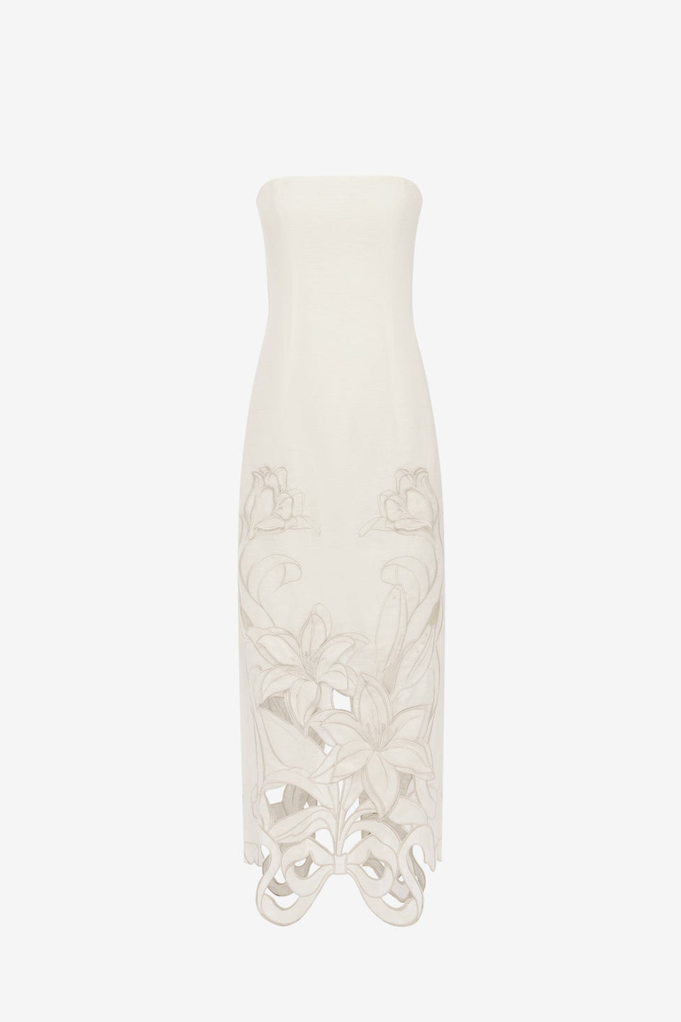 Rayna Appliqué Bustier Maxi Dress - Lily in Snow Dress Maxi